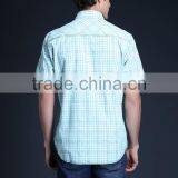 Fashion Short Sleeve Casual Design High Quality 100%Cotton Check Men Shirt thumbnail-2