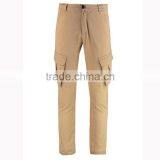 Popular Khaki Cargo Trousers Men Skinny Straight Leg Pants With Raw Edges Hem thumbnail-4