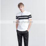 White Stripe Comfort Polo Shirt Design With Combination thumbnail-1