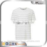 Custom Mens White off Black Stripes t Shirts 100% Cotton Summer Wear T-shirts for Man thumbnail-1