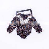 S33589W Baby Girls Floral Printed Tassels Crochet Clothing Romper thumbnail-1