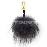 Myfur High Quality Real Raccoon Fur Keychain/Real Raccoon Fur Pom Poms/Pom Pom Fur Key Chain thumbnail-5