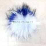 Myfur Winter New Style Dyed Bi-Color Raccoon Fur Hat Pom Poms thumbnail-3