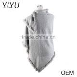 High Quality Fashion Design Women Cashmere Knit Scarf Shawl Ponchos Sweater thumbnail-2