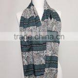 Floral Tribal Pattern Infinity Scarf, Circle Scarf, Scarves, Spring - Fall - Winter - Summer Fashion thumbnail-2