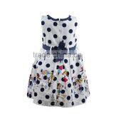 Casual Girl Cotton Polka Dot Printed Dress for Girls With a Bow thumbnail-2