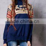 Adult Turtle Neck Christmas Blue Sweaters Pullover thumbnail-2