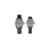 Men / Boys Ceramic Wrist Watch, Time Quartz Watches With Black Crystal Surface