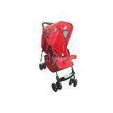 Red Lightweight Baby Buggy Strollers 3 Wheel Adjustable Backrest