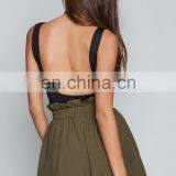 Khaki Paper Bag Elastic Waistband Shorts, Ladies High Waist Shorts thumbnail-3