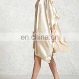 Fashion Womens Plain Satin Kimono With Draped Open-front thumbnail-3