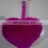 Promotional Charm Fluffy Fox Fur Ball Pom Poms Accessories Plush Keychain Car Keyring Bag Purse Pendant Heart Shape thumbnail-2