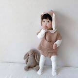 Wholesale and Retail Baby Suit Clothes Knitted Hat Pants Tops Solid Color Knitted Girl Sweater thumbnail-3