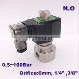 GOGOATC 0.5-100bar SS304 3/8 1/4 Inch High Pressure Solenoid Valve Orifice 6mm Normal Open Stainless Steel Water Wash Pump Valve thumbnail-2