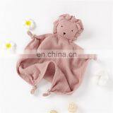 Органический мюзлиновый плед. Милый львенок с узами. Игрушка-пустышка для младенцев