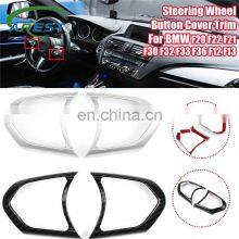 Steering Wheel Sticker Decoration Frame Trim For BMW F20 F22 F21 F30 F32 F33 F36 F12 F13 Carbon Fiber / Silver thumbnail-1
