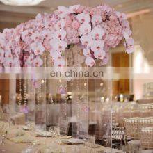 Floor Standing Transparent Acrylic Pedestal Stand Set for Flowers Wedding Party
