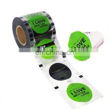 Wholesale Custom Canada Popular Bubble Tea Lid pp Plastic Cup Printing Easy Peel Jelly Sealing Film Lids Roll for Fruit Juice