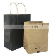 Costom Disposable Takeaway Food Packaging Greaseproof Paper Bag Shopping Clothes Packaging Bag With Bolas