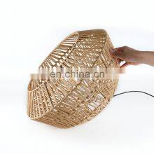 Round Paper Rope Lamp Shade Lantern Woven Rattan Bamboo Pendant Light Handmade Bamboo Lampshade thumbnail-4