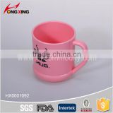 Plastic funny printed red coffee cups with handle