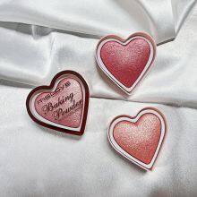 Hot Sale Red Cheeks With Glossy Powder OEM Love Heart Face Blusher Palette With High Lighter High Quality thumbnail-3