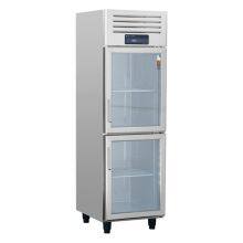 European Style Upright Double Small Glass Door Chiller Food Grade 304 Refrigerator for Supermarkets for Food Storage thumbnail-1
