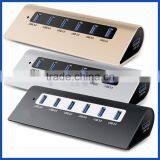 PANTO 7 Aluminium USB 3.0 7 Port Hub AC Power Cable for Mac OS & Windows PC