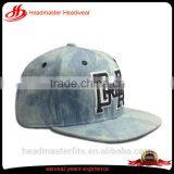 Wholesale 6 Panel Embroidery Caps Plain Snapback Hats Wash Denim Snapback Caps thumbnail-1