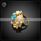 Gold Pearl Ring Designs for Women, 18k Gold Green Pearl Ring thumbnail-1