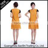 Summer European Style Custom Solid Color Cheap New Fashion Chiffon Maxi Dresses With Lace thumbnail-1