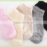 South Korea Hot Selling Spring Short Tube Sweet Pure Color Mesh Cotton Socks for Girls thumbnail-2