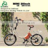 Mini,2015 lightest kids style 20inch foldable folding electric bicycle