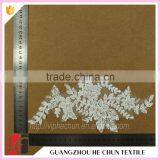 HC-2643-1 Hechun Sewing Clear Sequins Bead White Bridal Embroidery Lace Applique thumbnail-3