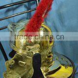 ROMAN BRASS HELMET WITH RED PLUME thumbnail-3