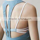 High Quality 87% Nylon and 13% Spandex Women Yoga Tank Top Fashion Design Gym Clothing thumbnail-3