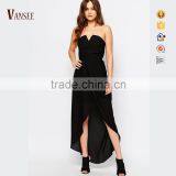 Plain Black Slim Fit Tube Dress Backless Long Evening Dress thumbnail-1