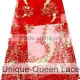 Nigeria Embroidered Tulle Lace Fabric/High Quality Elegant Lace Fabric/ Flower Printed Dress Fabric thumbnail-1