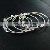 50mm Diameter Silver Plated Brass Simple Wiring Bracelet for Beading 1900100 thumbnail-2