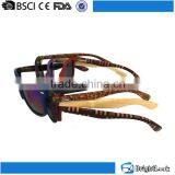Colorful Bamboo&wooden Temple PC or Nylon Frame Handmade Wooden Sunglasses With Spring Hinge