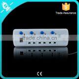 3 Way Universal Type Power Strip With Light Switch