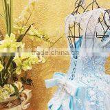 Free Shipping Real Sample Light Blue Beading Evening Dresses 2016 Crystal Flower Applique Open Back Bow Sash Party Gown ML183 thumbnail-6
