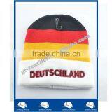 Wholesale China Manufacture OEM CUSTOM LOGO Flag Acrylic Beanie Hat thumbnail-1
