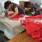Hot Sell Promotional Plain Solid Color Red Apron With White Logo thumbnail-5