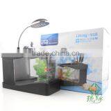 Mini USB Fish Tank With Multi-functions LED Light & Pen Container & Perpetual Calender USB Desk Aquariums With Lamp thumbnail-3