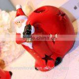 Ceramic Handmade Red Santa Christmas Candle Holders thumbnail-3