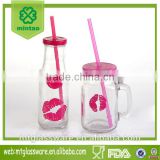 fancy bulk glass milk bottles with mouth decal