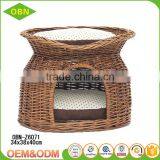 Wholesale China Custom Modem Design 100% Handmade Indoor Wicker Luxury Cat House With Pet Bed thumbnail-5