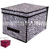 stripe non woven fabric storage boxes with lids