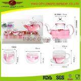Drinkware Glass Teapot And Warmer Set thumbnail-1